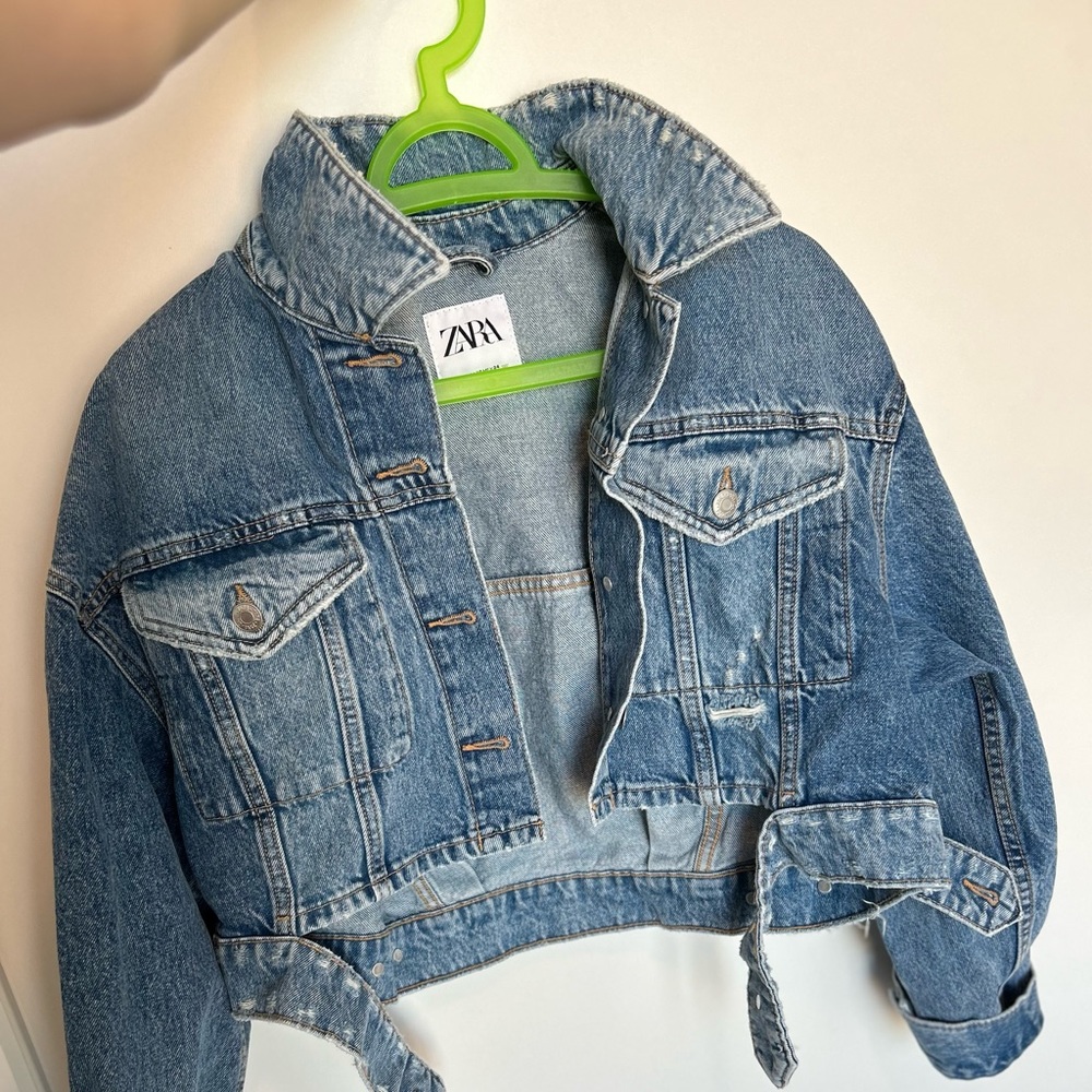 Zara crop denim jacket